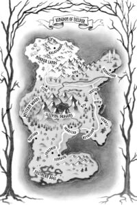 map of Iseldur for the book The Road of Bones