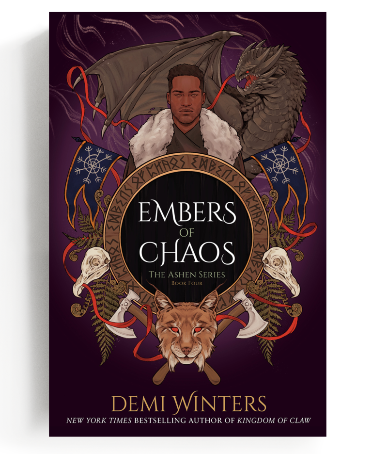 embers of chaos book cover on a shadowed background